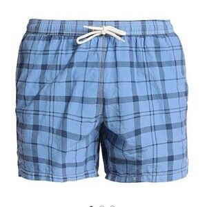 BARBOUR Men's Swim Shorts Blue Plaid  $89 MSRP Size XL